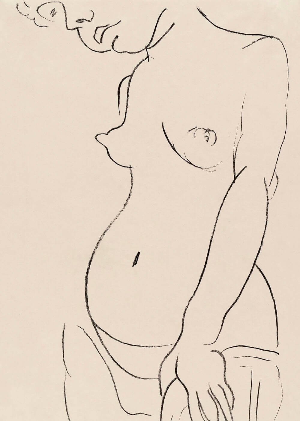 Stregtegning - nude lady