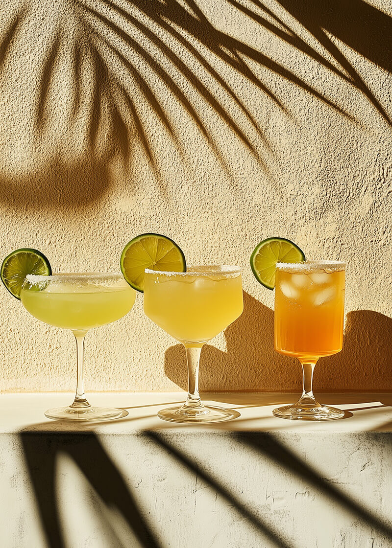 Tre sommerdrinks på stribe