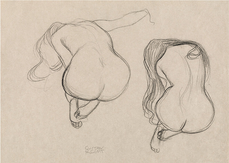 Two Studies of a Seated Nude with Long Hair