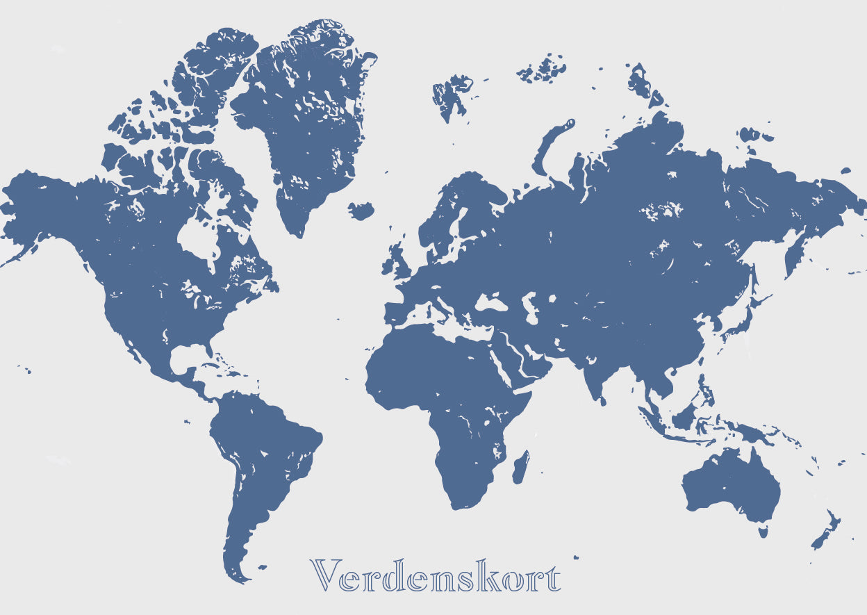 Verdenskort - blå