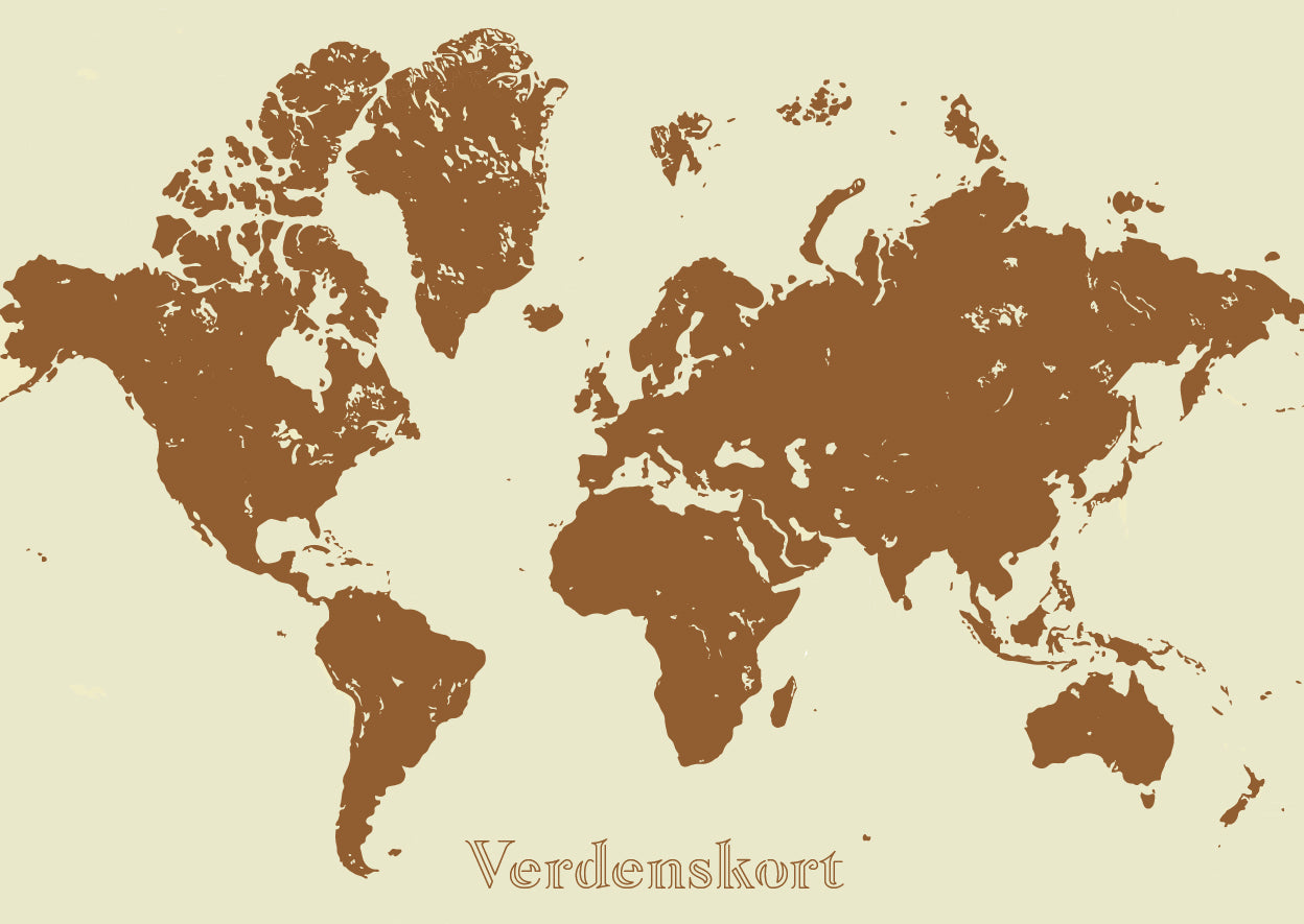 Verdenskort - brun