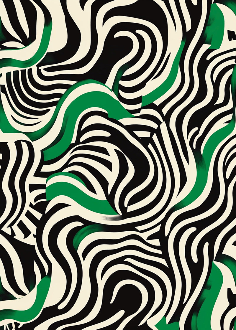 intertwined blak and white