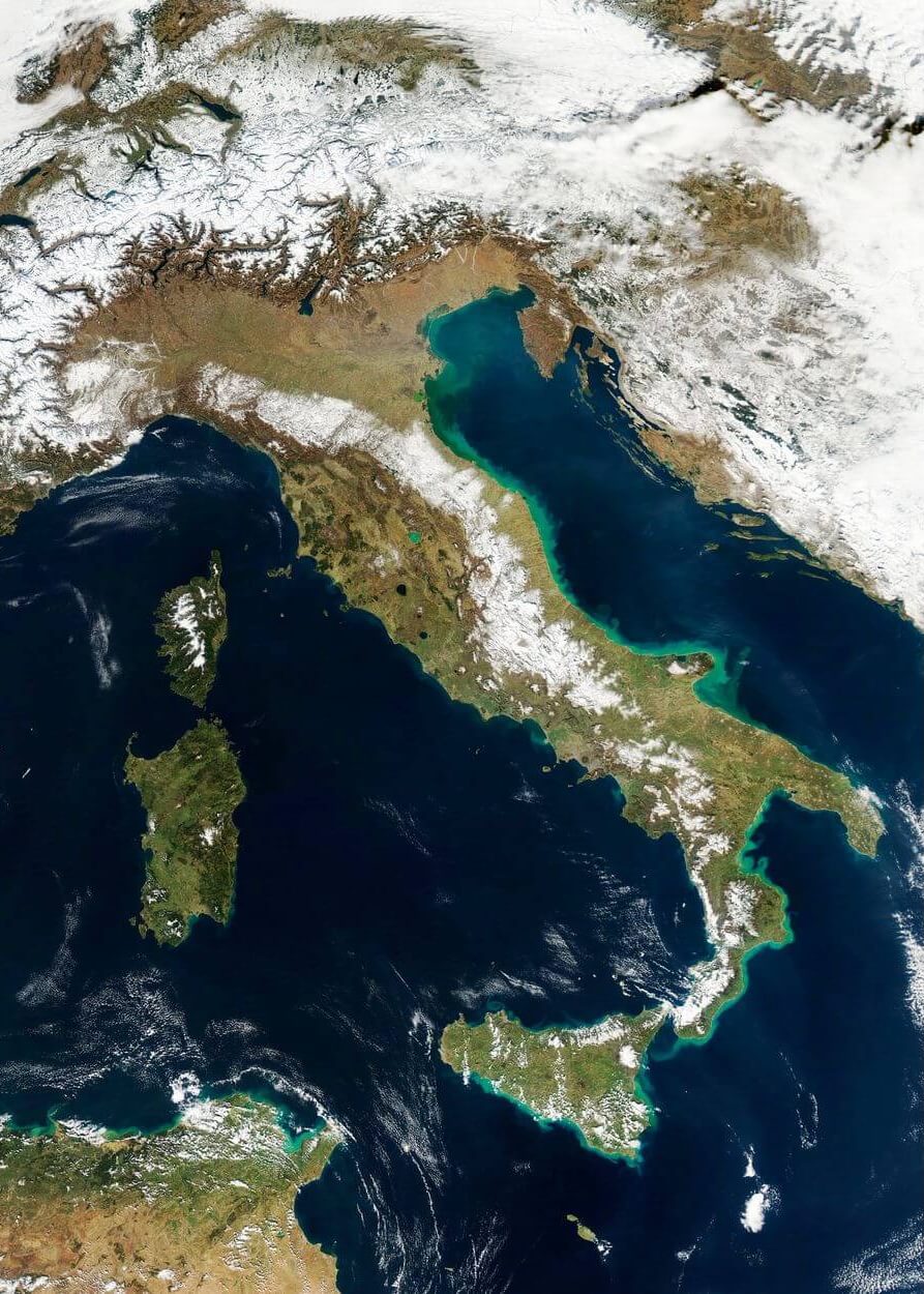 italy from the space