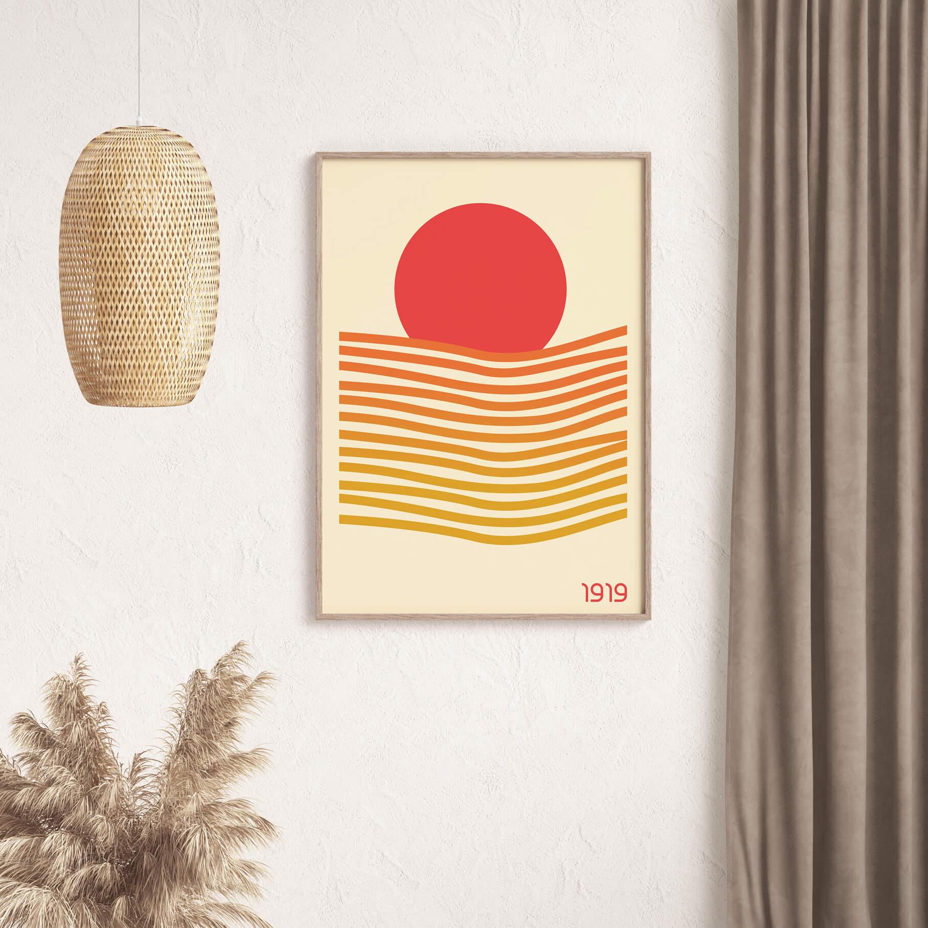 Japansk Sol & Stil Billedvæg