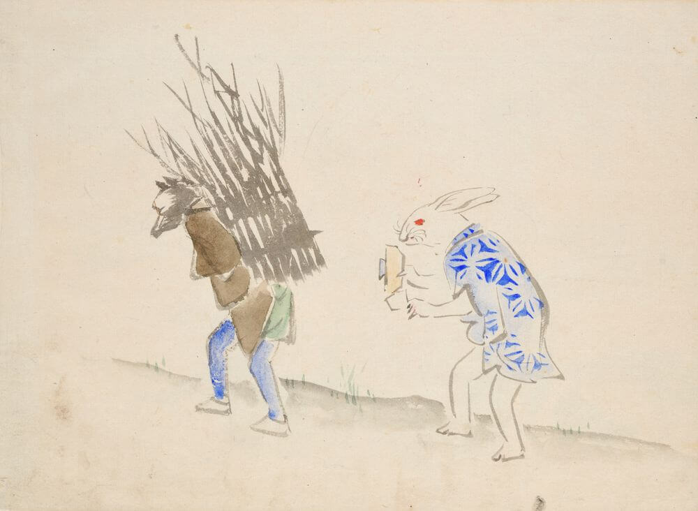 the horse and the rabbit by Utagawa Hiroshige sketch