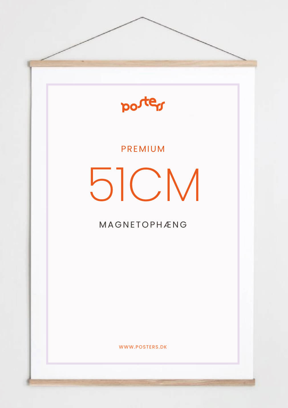 Magnetisk plakatophæng i egetræ 51 cm