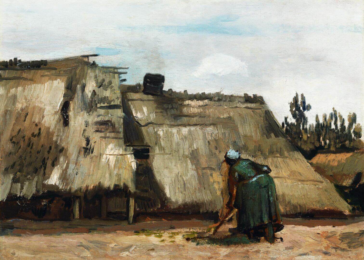 A Peasant Woman Digging in Front of Her Cottage (c.1885)