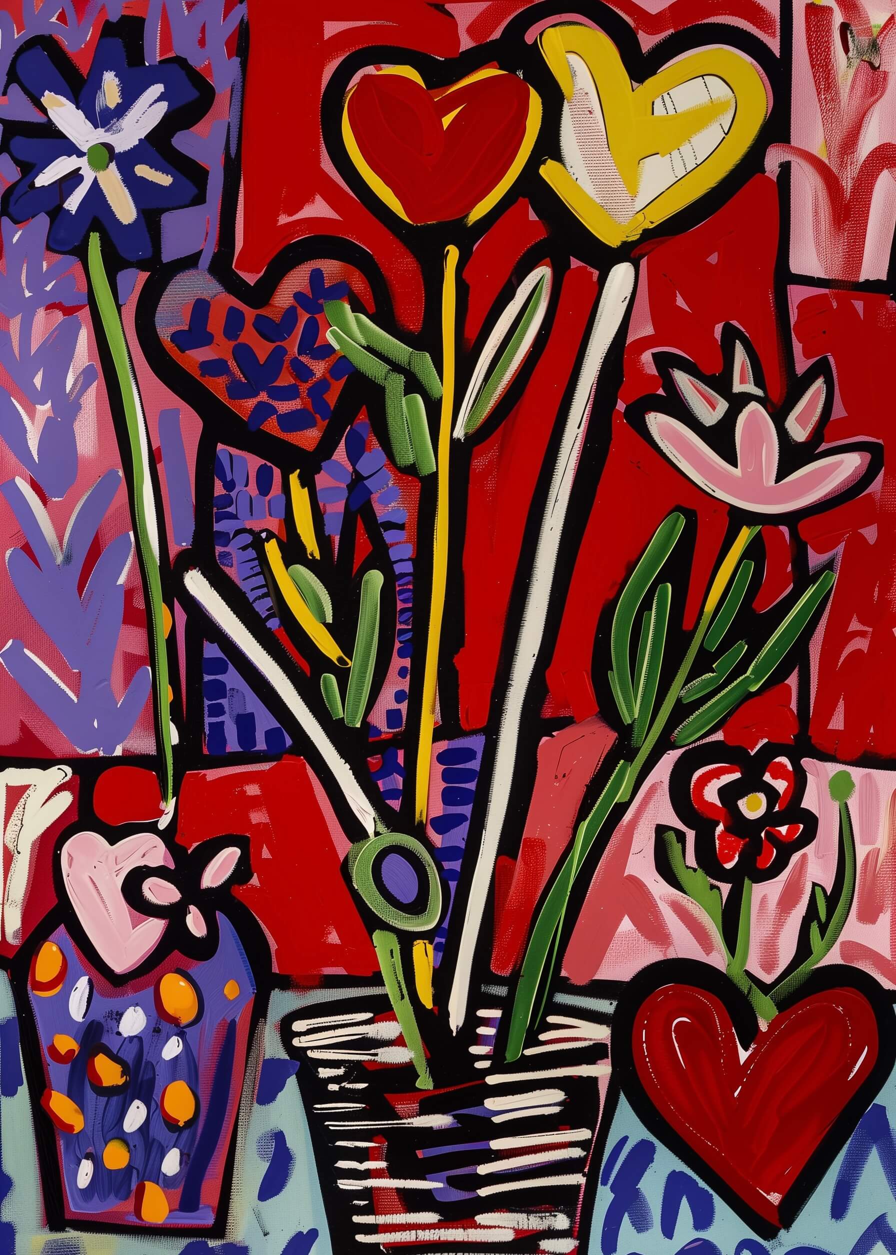 Blomstrende Hjerter - Matisse Style