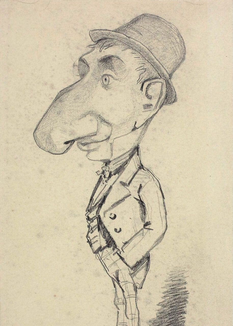 Caricature of a man with a Large Nose