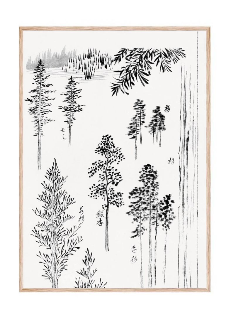 Pine trees af Katsushika