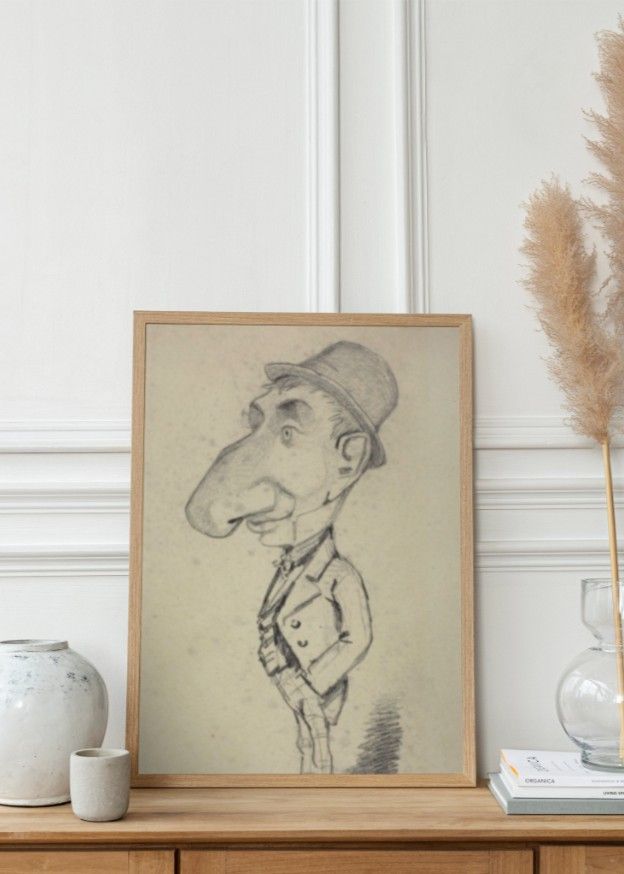 Caricature of a man with a Large Nose