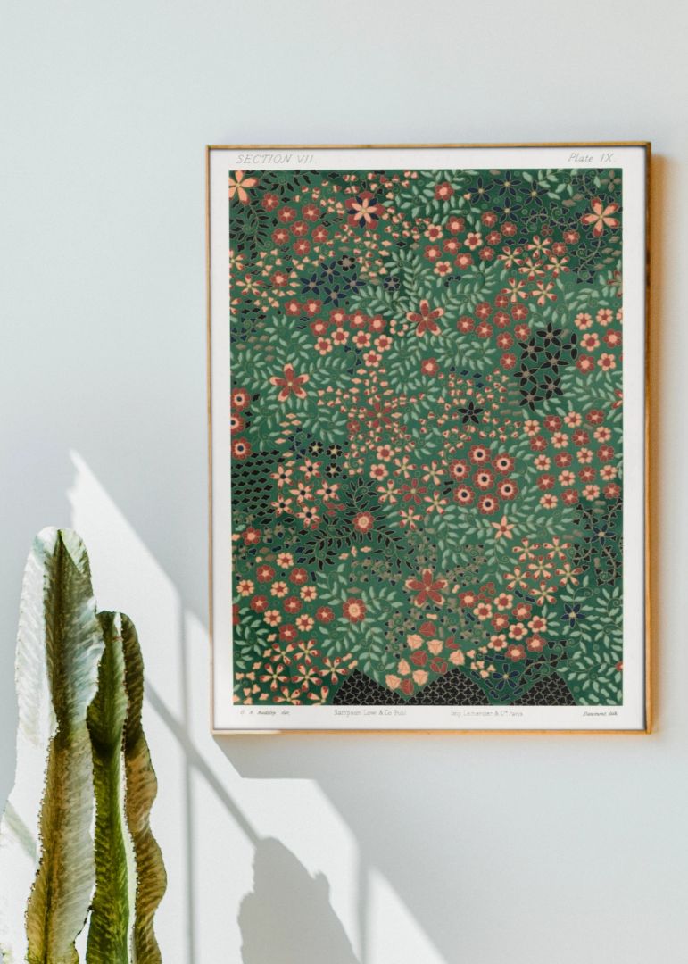 Japanese floral print pattern