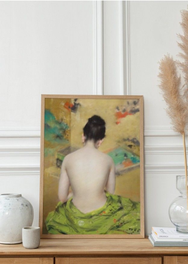 Naked Japanese Woman in Kimono