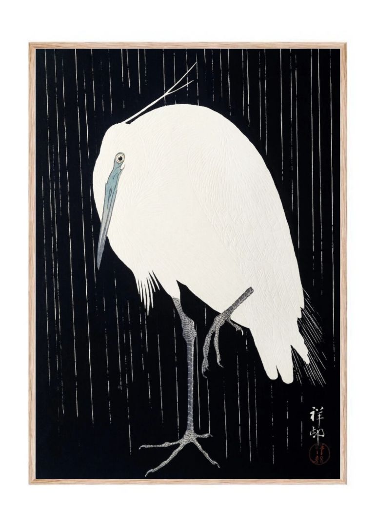 Egret in the Rain