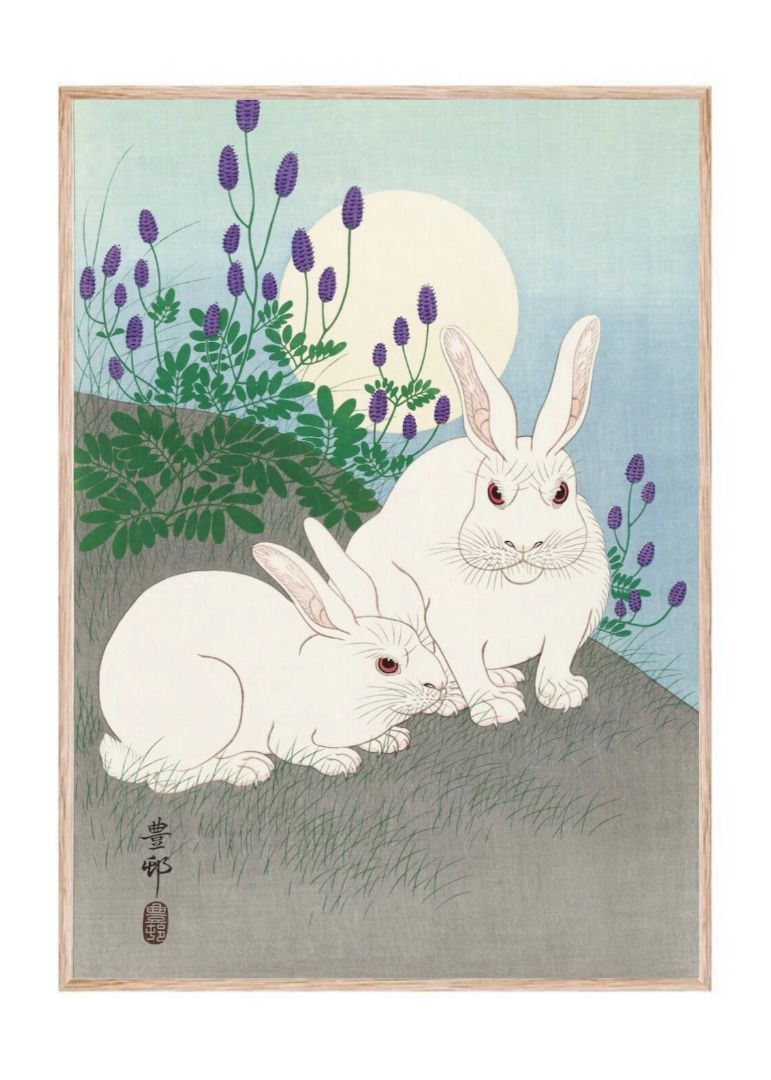 Rabbits at Full Moon