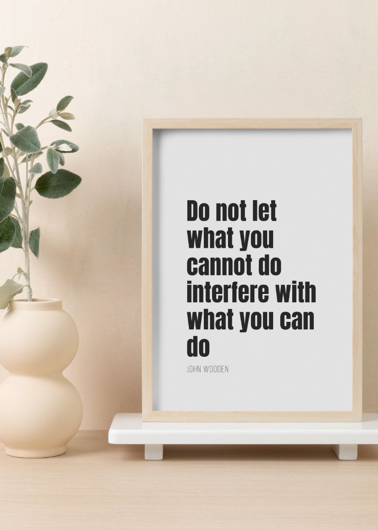 Do not let what you cannot do interfere with what you can do