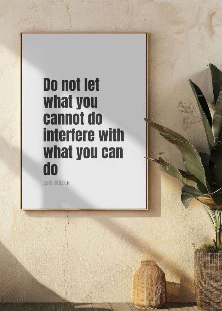 Do not let what you cannot do interfere with what you can do