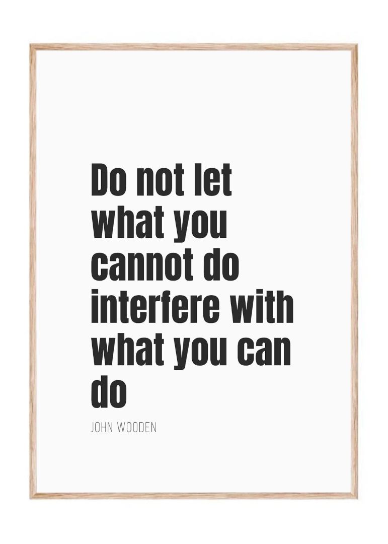 Do not let what you cannot do interfere with what you can do