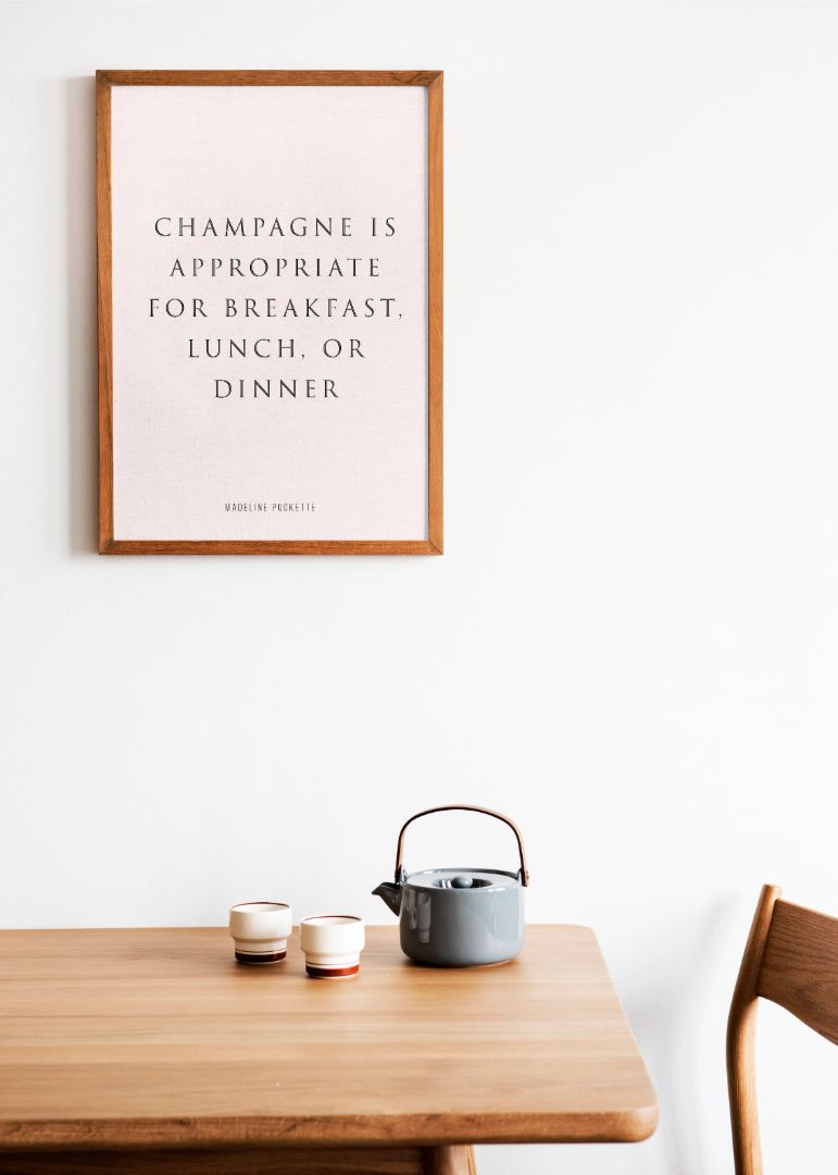 Champagne is appropriate for breakfast, lunch, or dinner