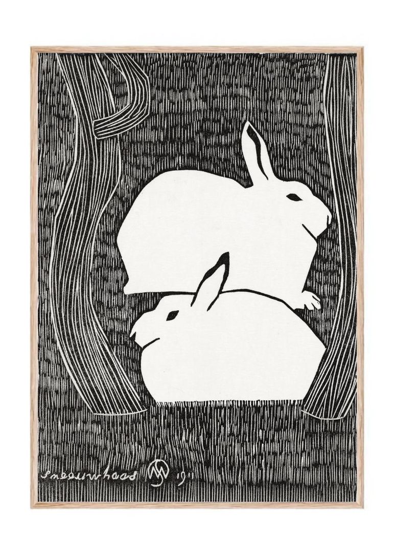 Two snow hares