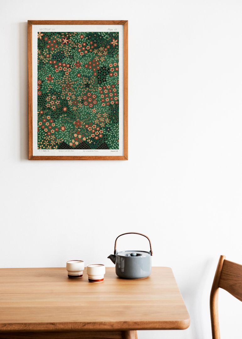 Japanese floral print pattern christmas