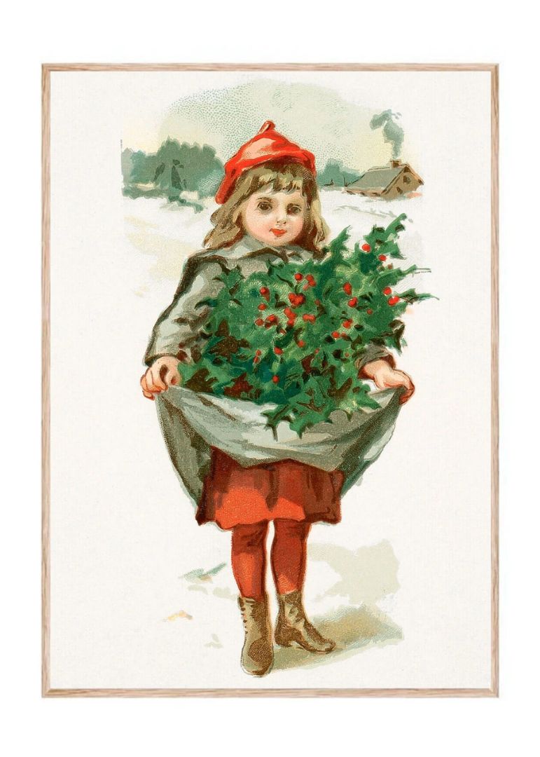 Little girl with holly