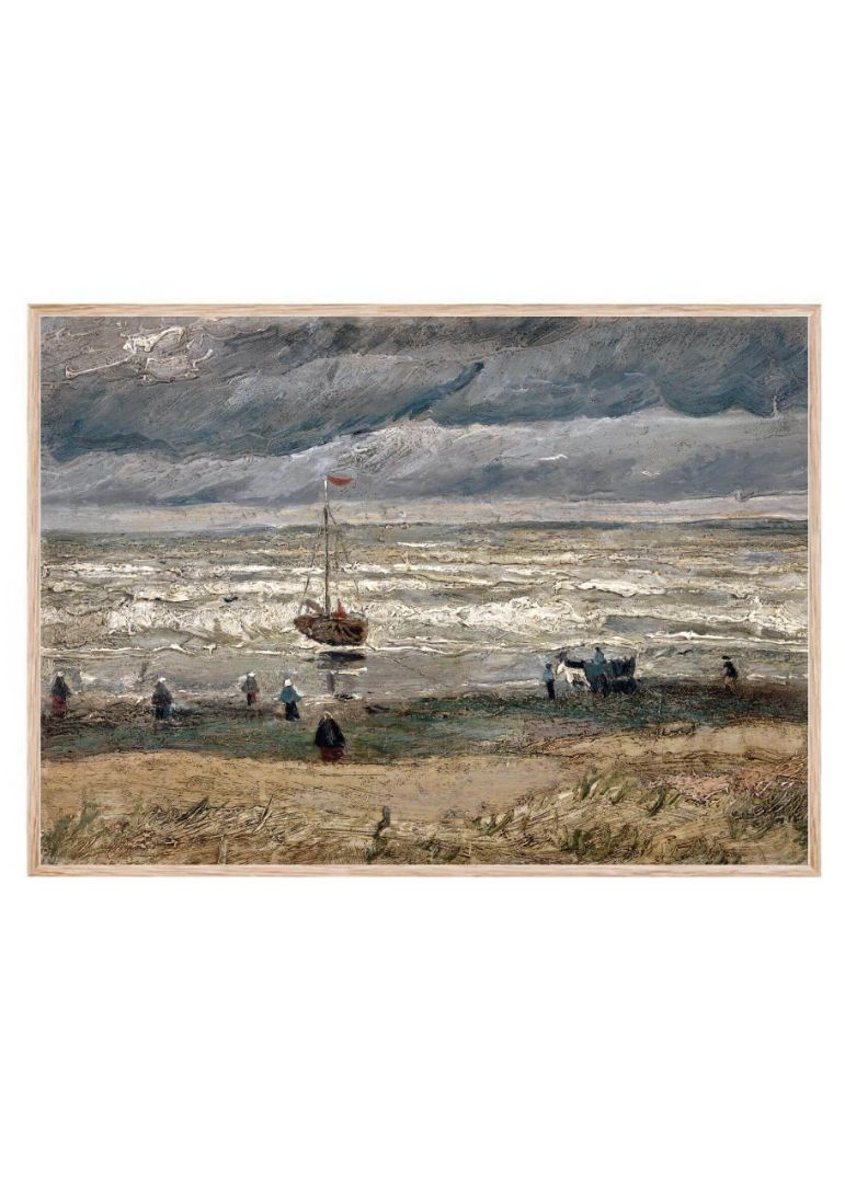 Beach at Scheveningen in Stormy Weather (1882)