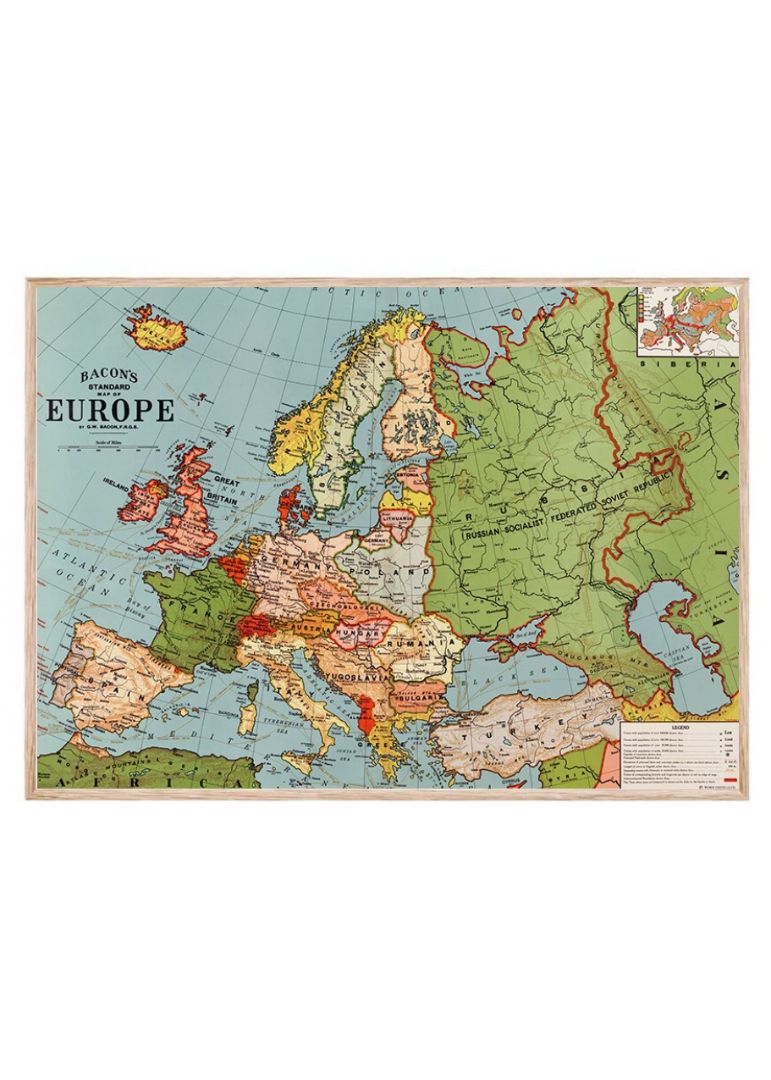 Bacon's Standard Map of Europe