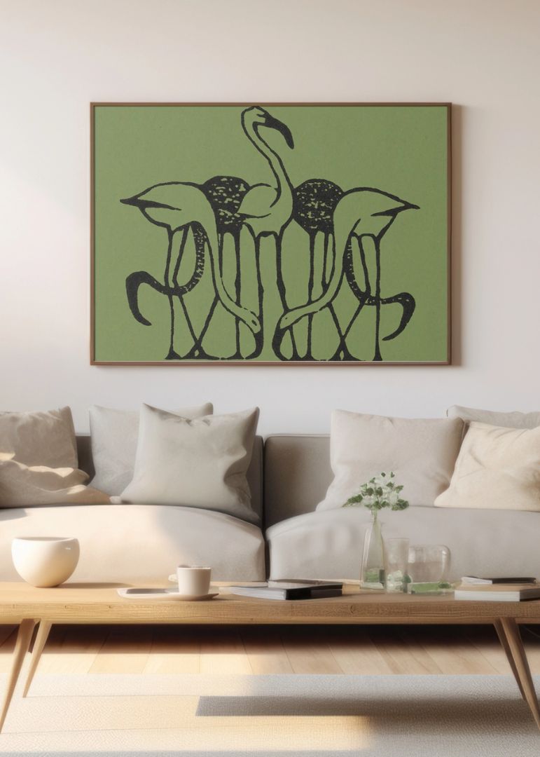 Five Flamingos