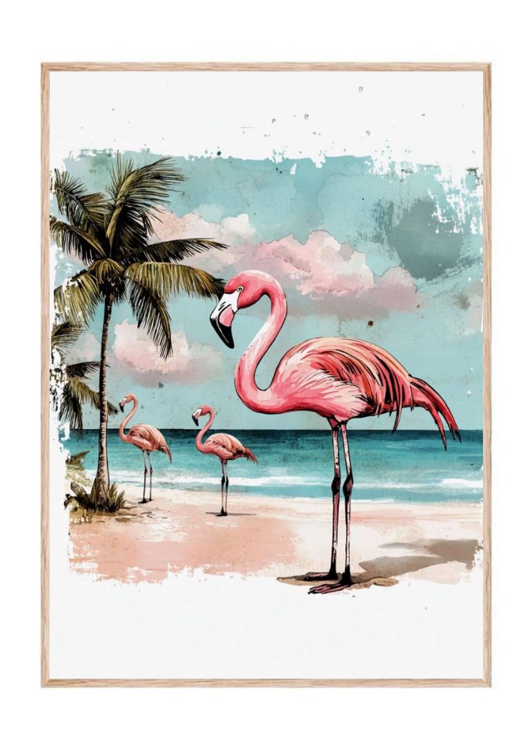 Flamingoer På Stranden