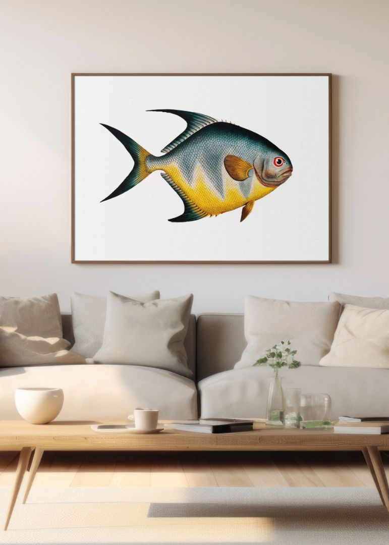 Farverig Fiskebilledvæg