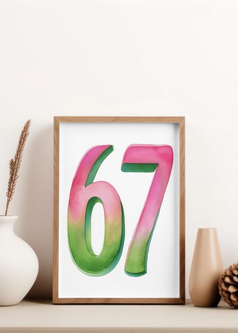 Six seven water colour