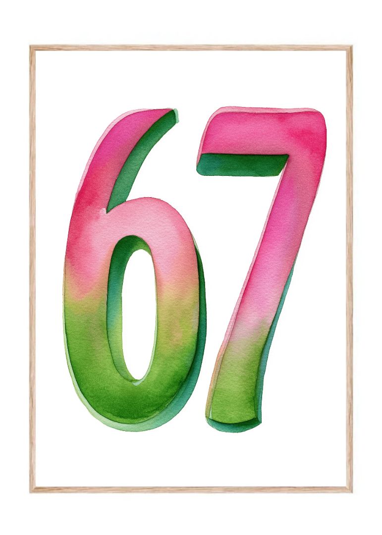 Six seven water colour