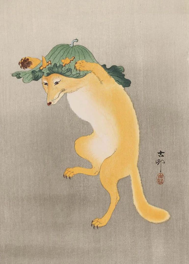 Dancing Fox with Lotus