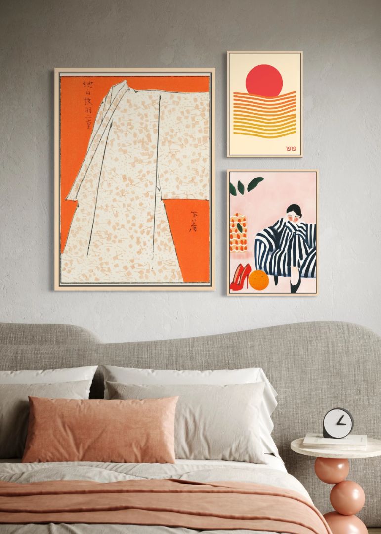 Japansk Sol & Stil Billedvæg