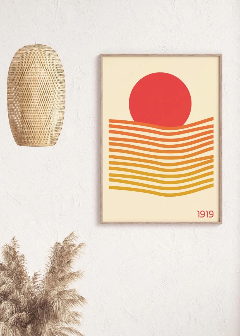 Japansk Sol & Stil Billedvæg