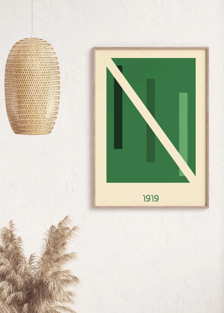 Grøn Geometri Billedvæg