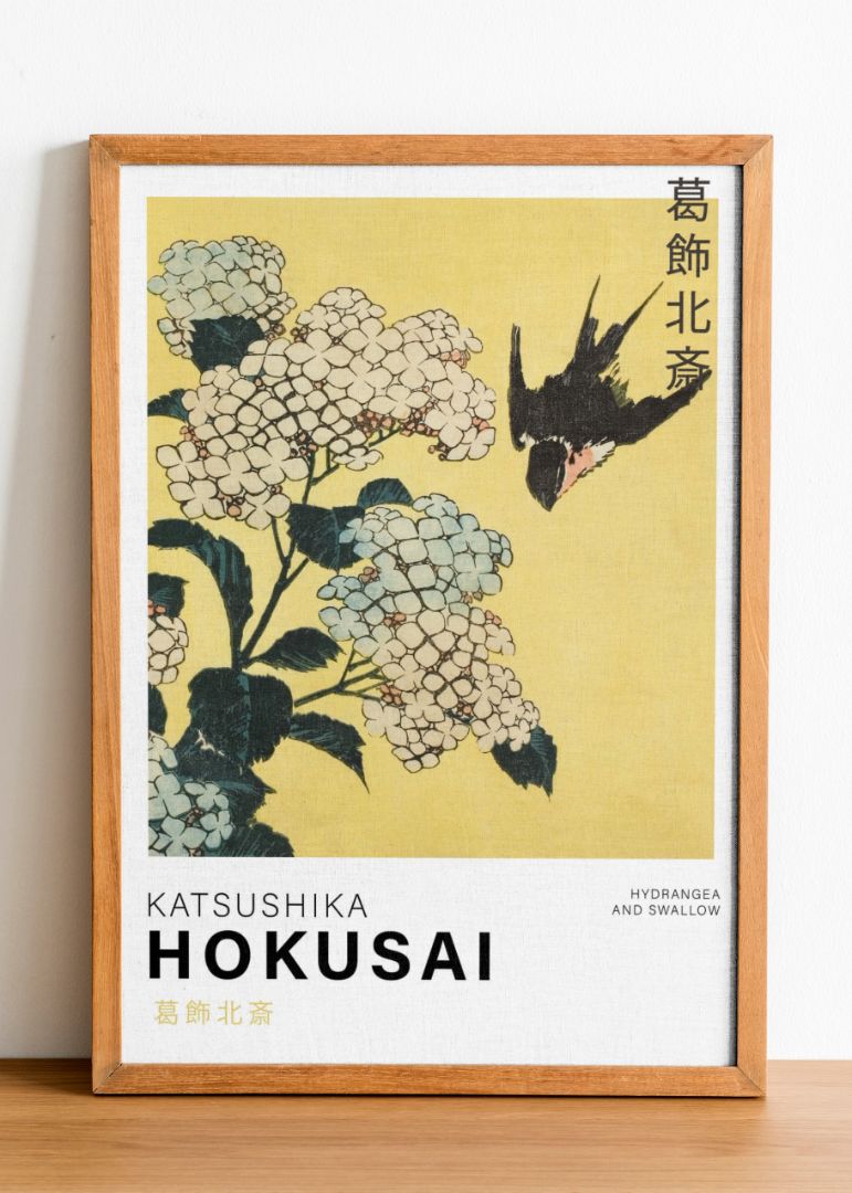 Hydrangea and swallow