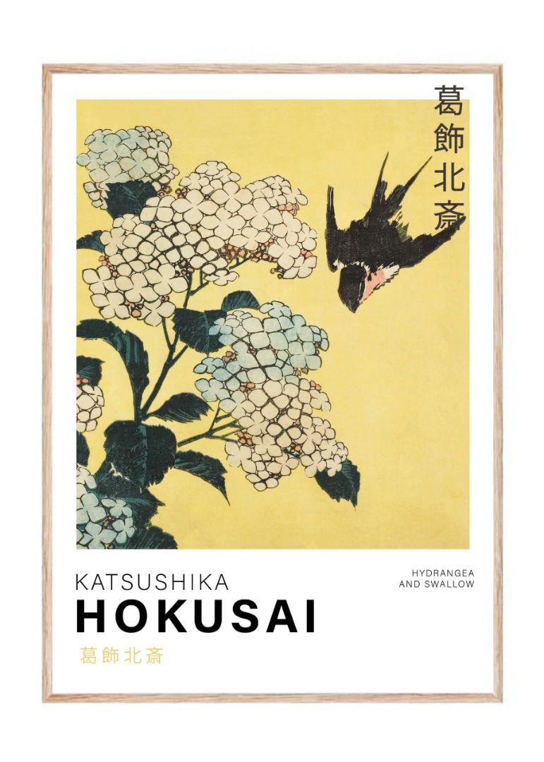 Hydrangea and swallow