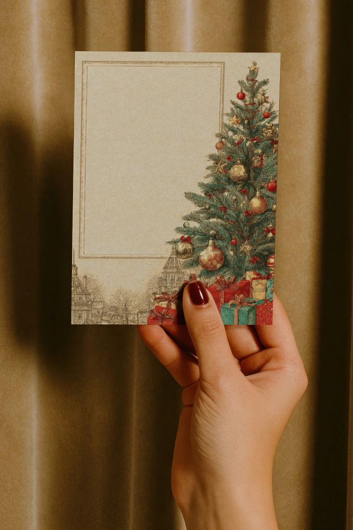 Klassisk juletræ med gaver