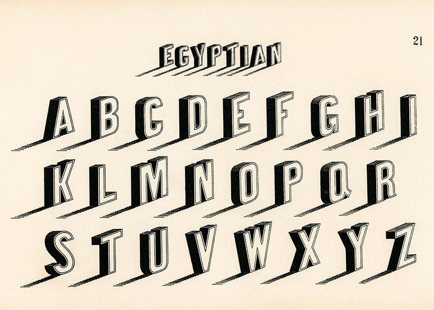 Egyptisk Typografi Alfabet