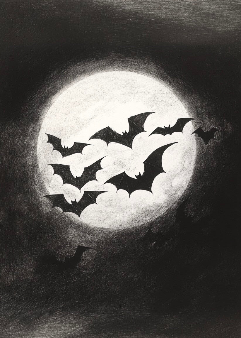 Bats in the moonlight