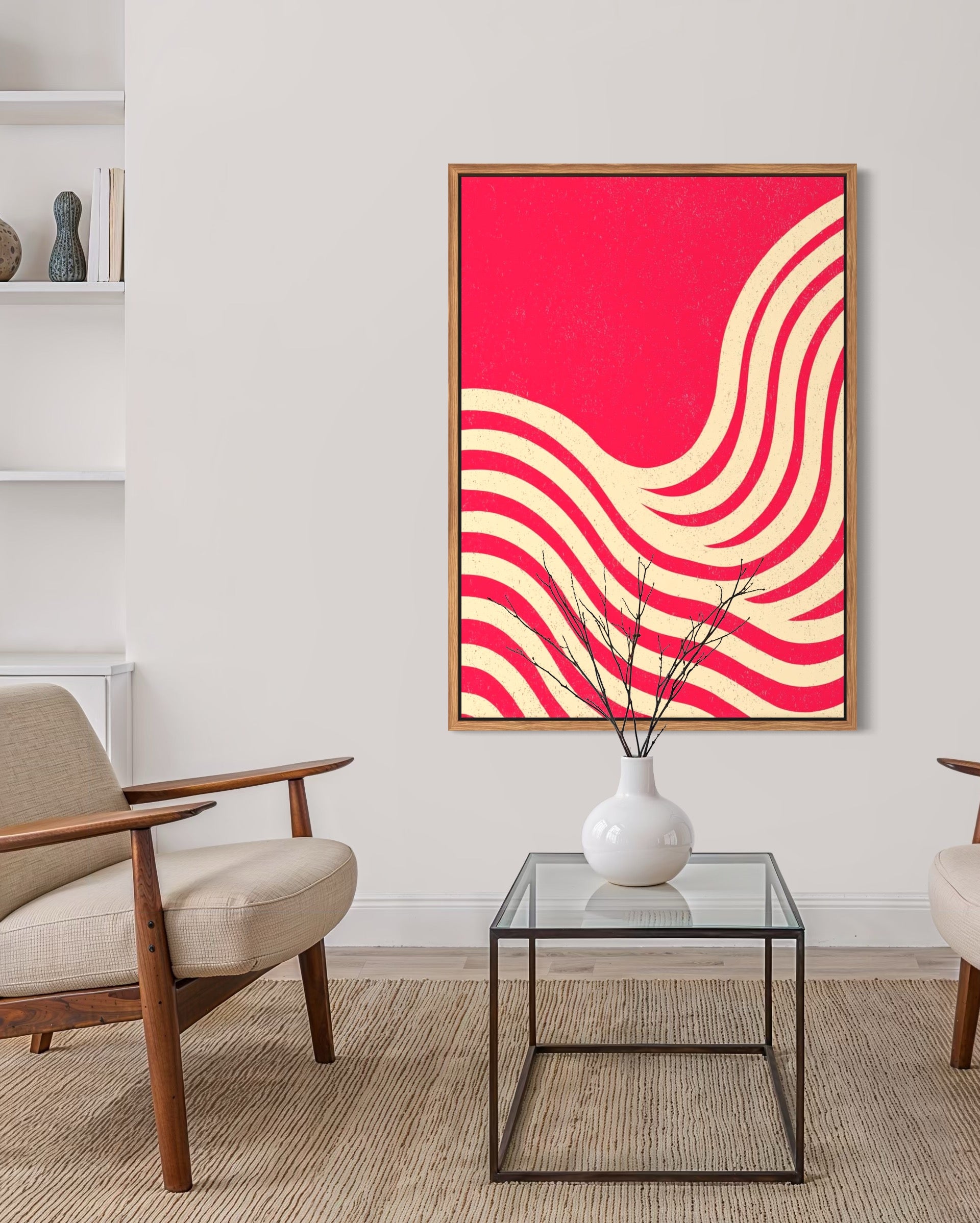 Bløde bølger - Grafisk plakat med bølgende linjer