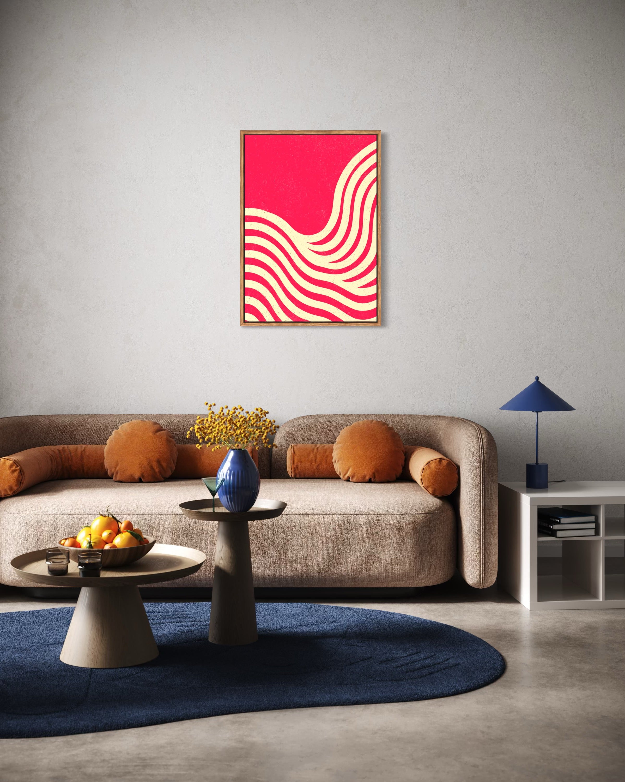 Bløde bølger - Grafisk plakat med bølgende linjer