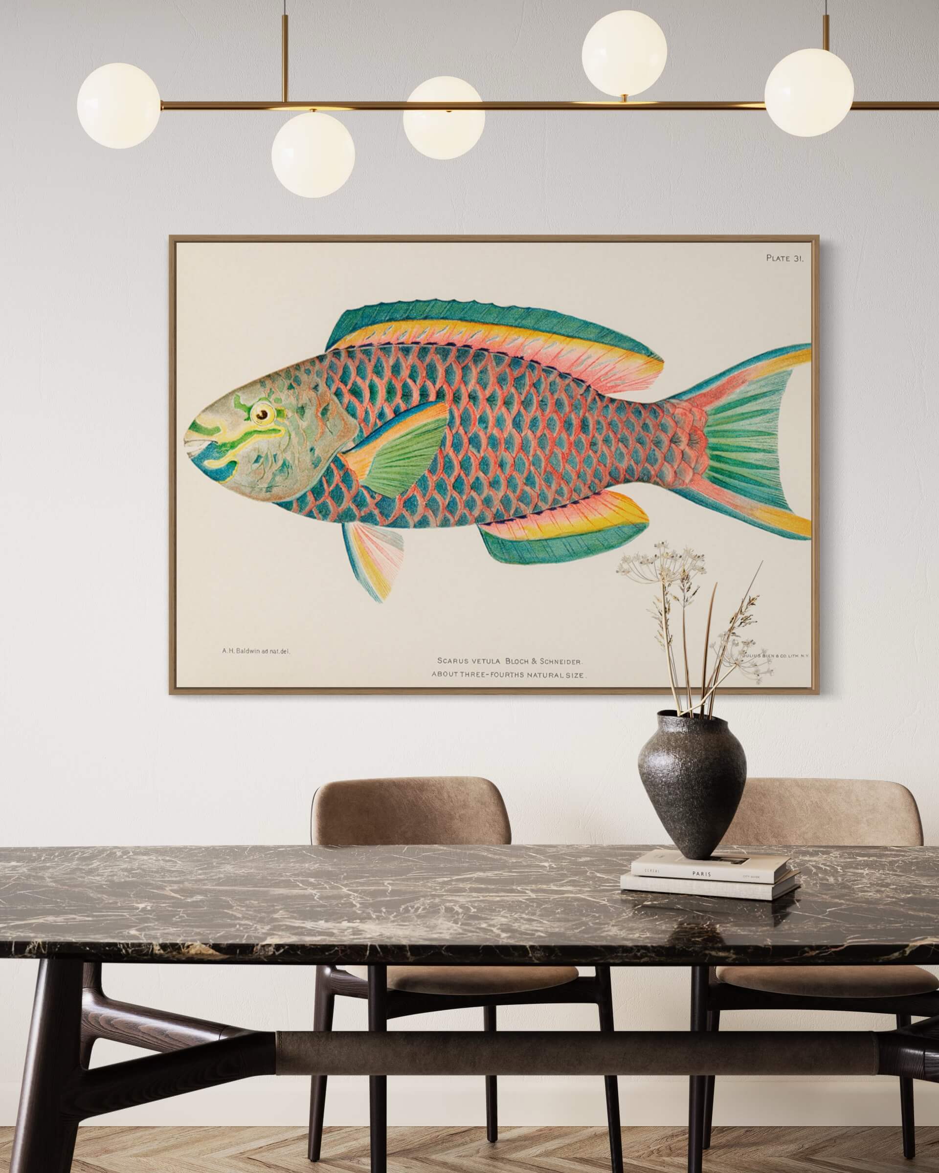 Farverig Fiskebilledvæg