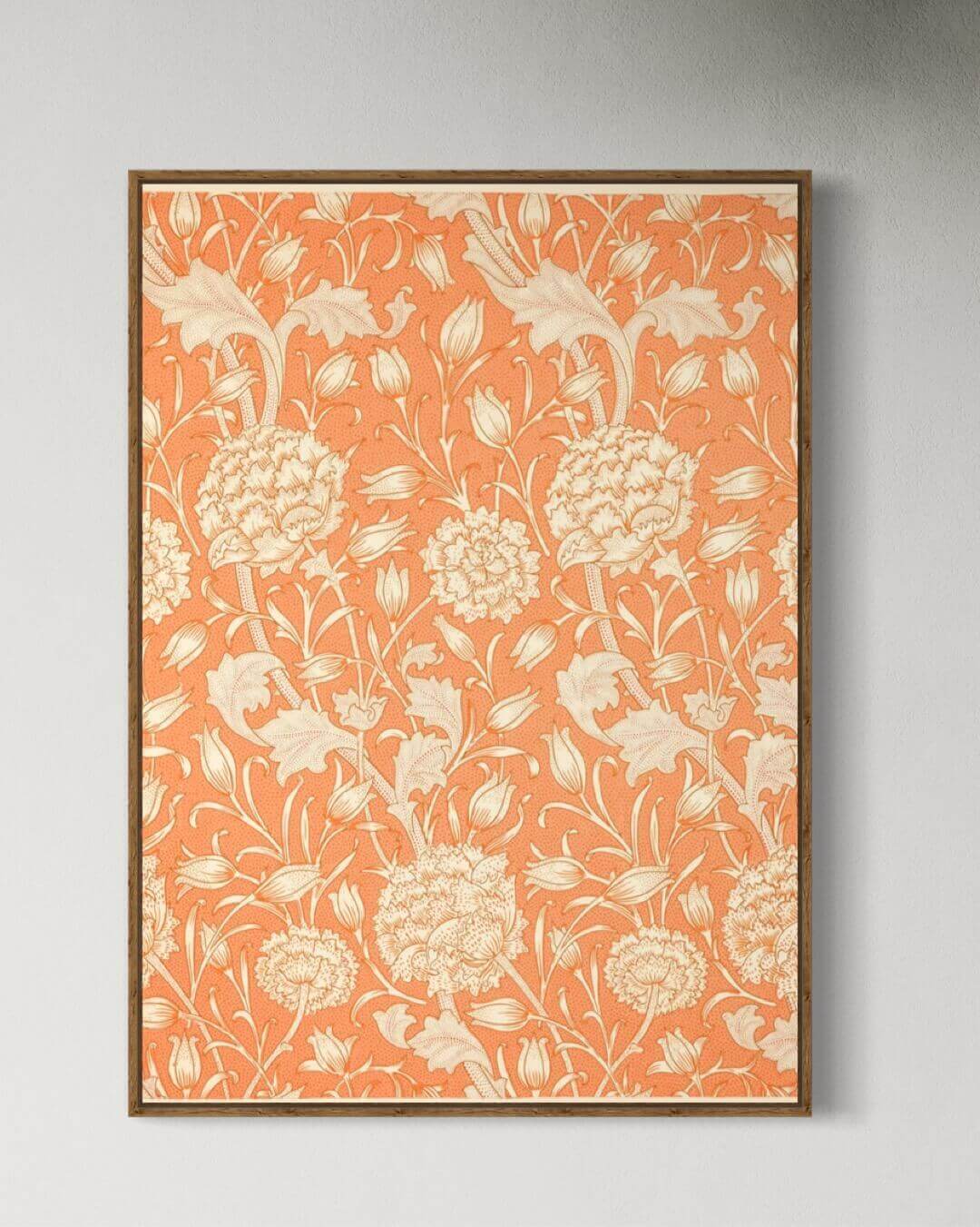 Orange Vintage Blomstermønster