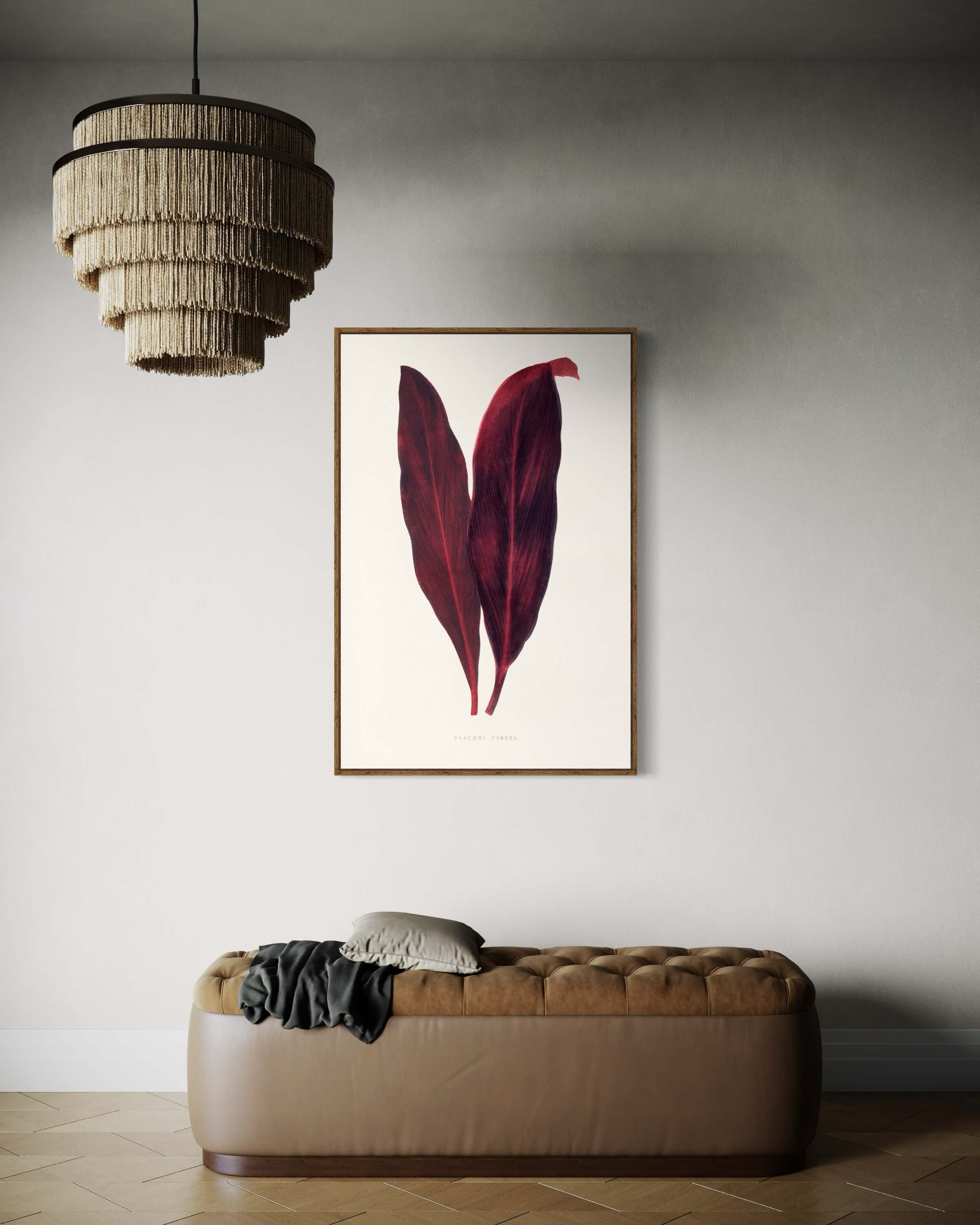 Pink Dracaena Ferrea leaf illustration