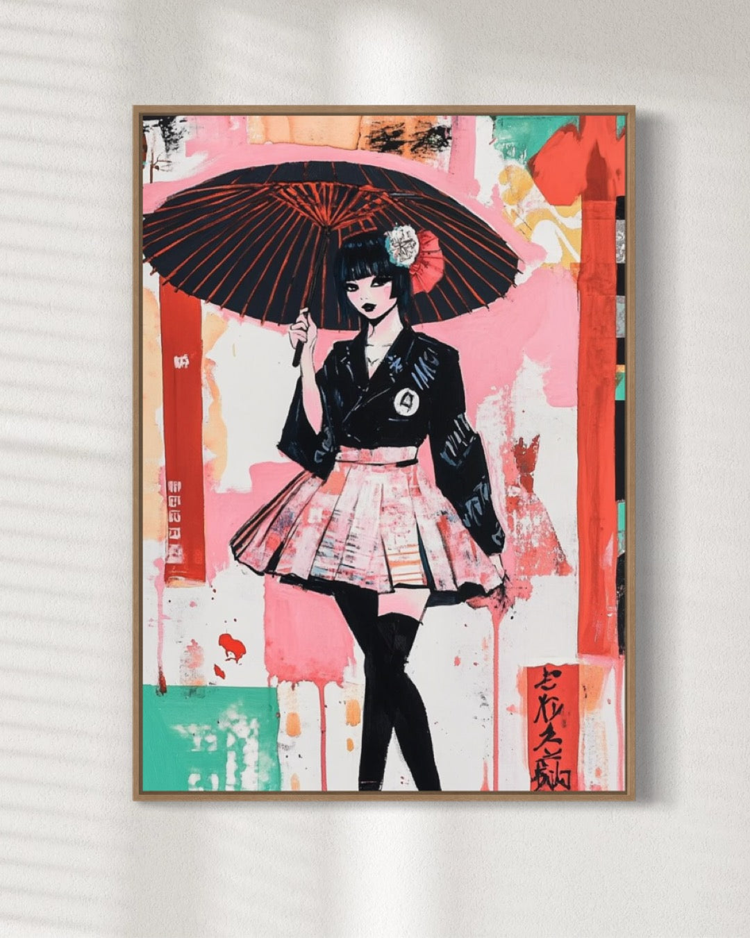 Geisha med parasol