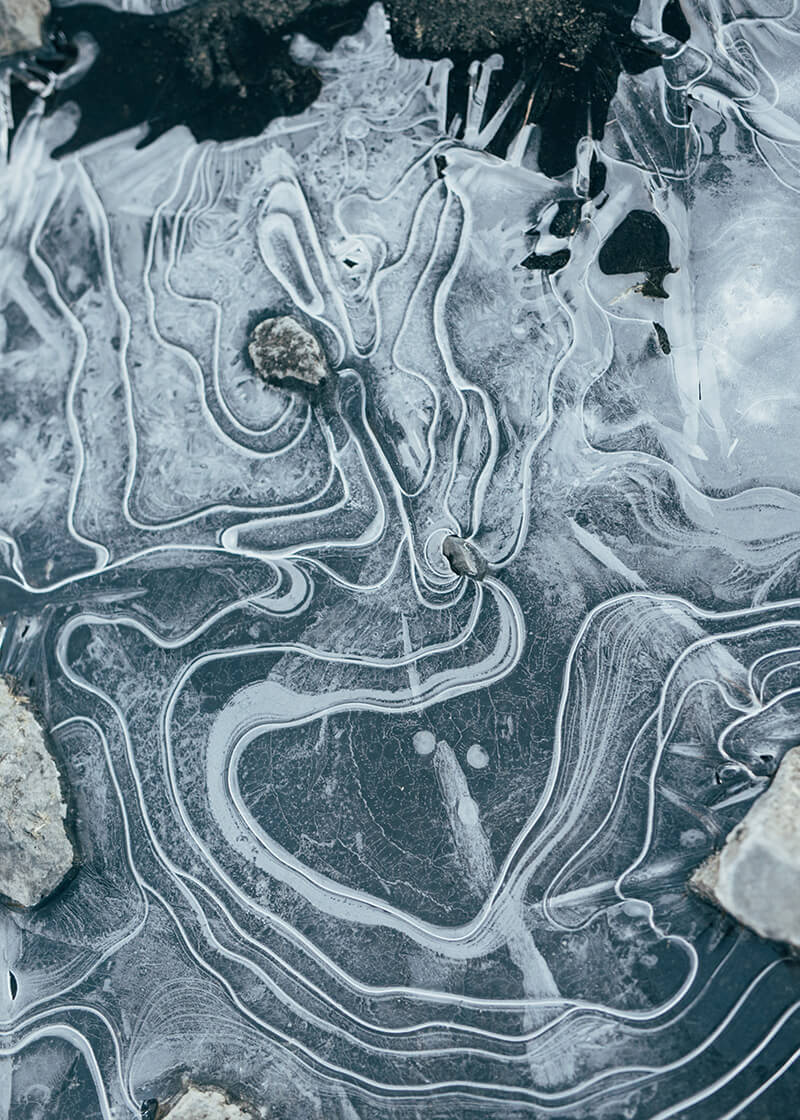 Ice texture on the lake