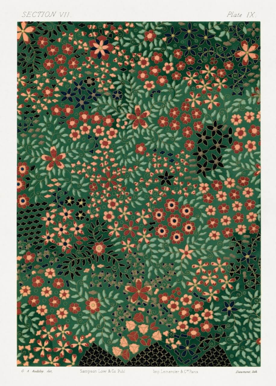 Japanese floral print pattern